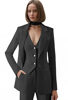 Amazon.com: Women Suit Slim Fit Elegance Notch Lapel 3 Piece